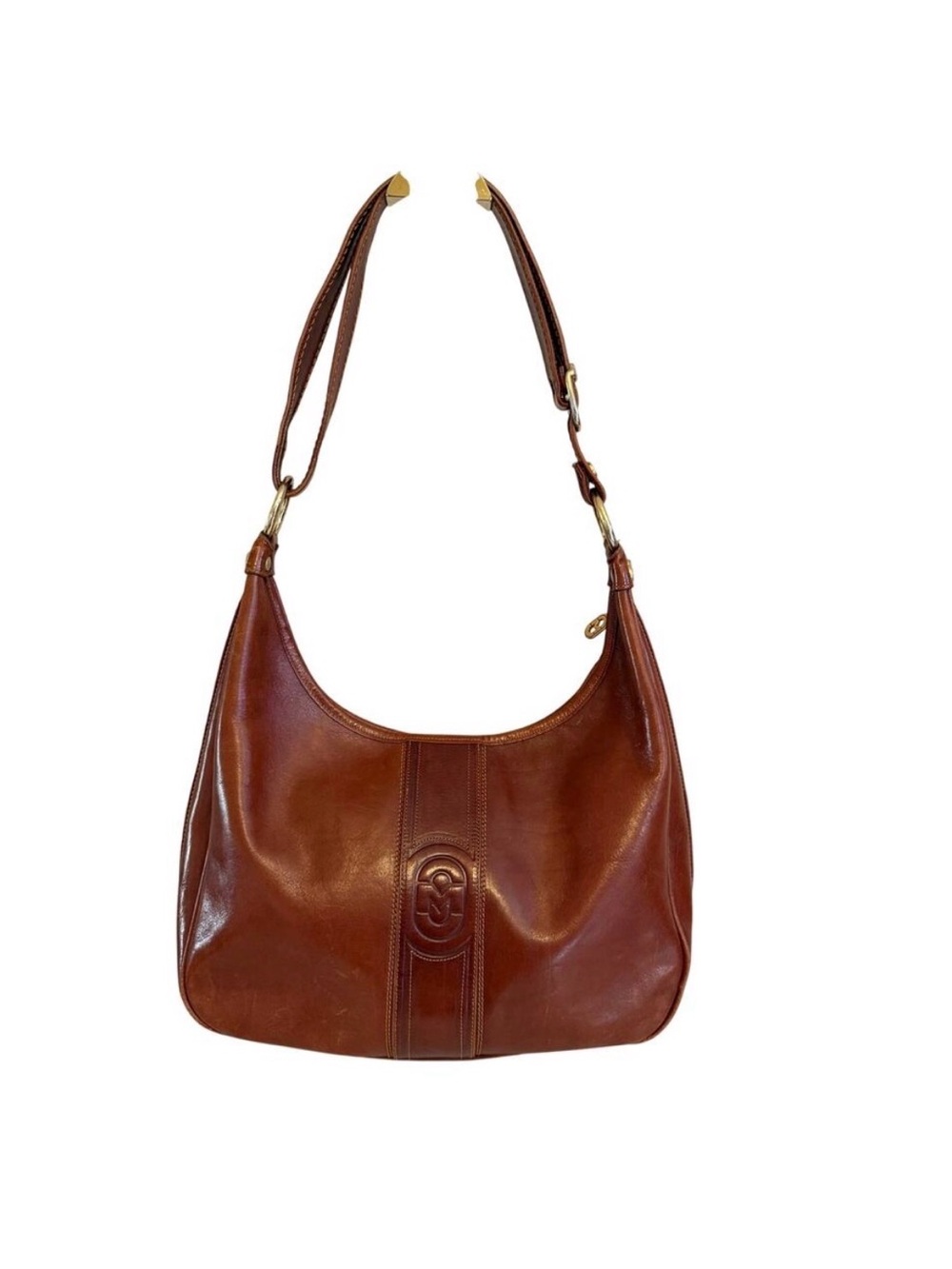 Marino Orlandi Brown Leather Shoulder Bag..